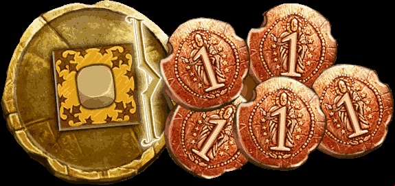 5 coins