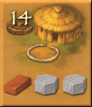 14 points for 1 brick and 2 stones